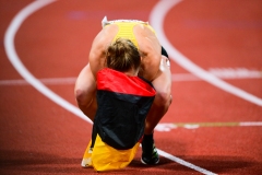 in action during in semifinal of 100m of European Champhionsh Munich 2022 in Olympiastadion , Munich, Baviera, Germany, 16/08/22