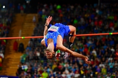 Gianmarco Tamberi  of Italia Team in action during in win the Final High Jump of European Champhionsh Munich 2022 in Olympiastadion , Munich, Baviera, Germany, 18/08/22