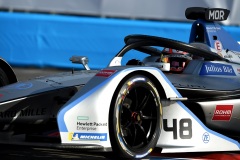 48 Swiss driver Edoardo Mortara of Venturi Formula E Team drive her single-seater during the 3rd edition of Monaco E-Prix, in port neighborhood in Monaco, France